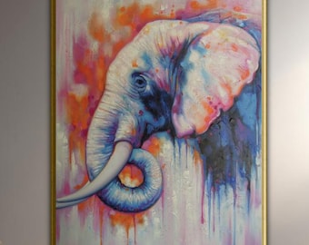 Elephant painting Art work painting oil painting on canvas.