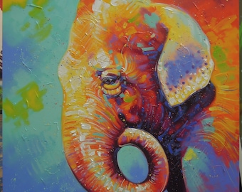 Elephant painting Art work painting oil painting on canvas.