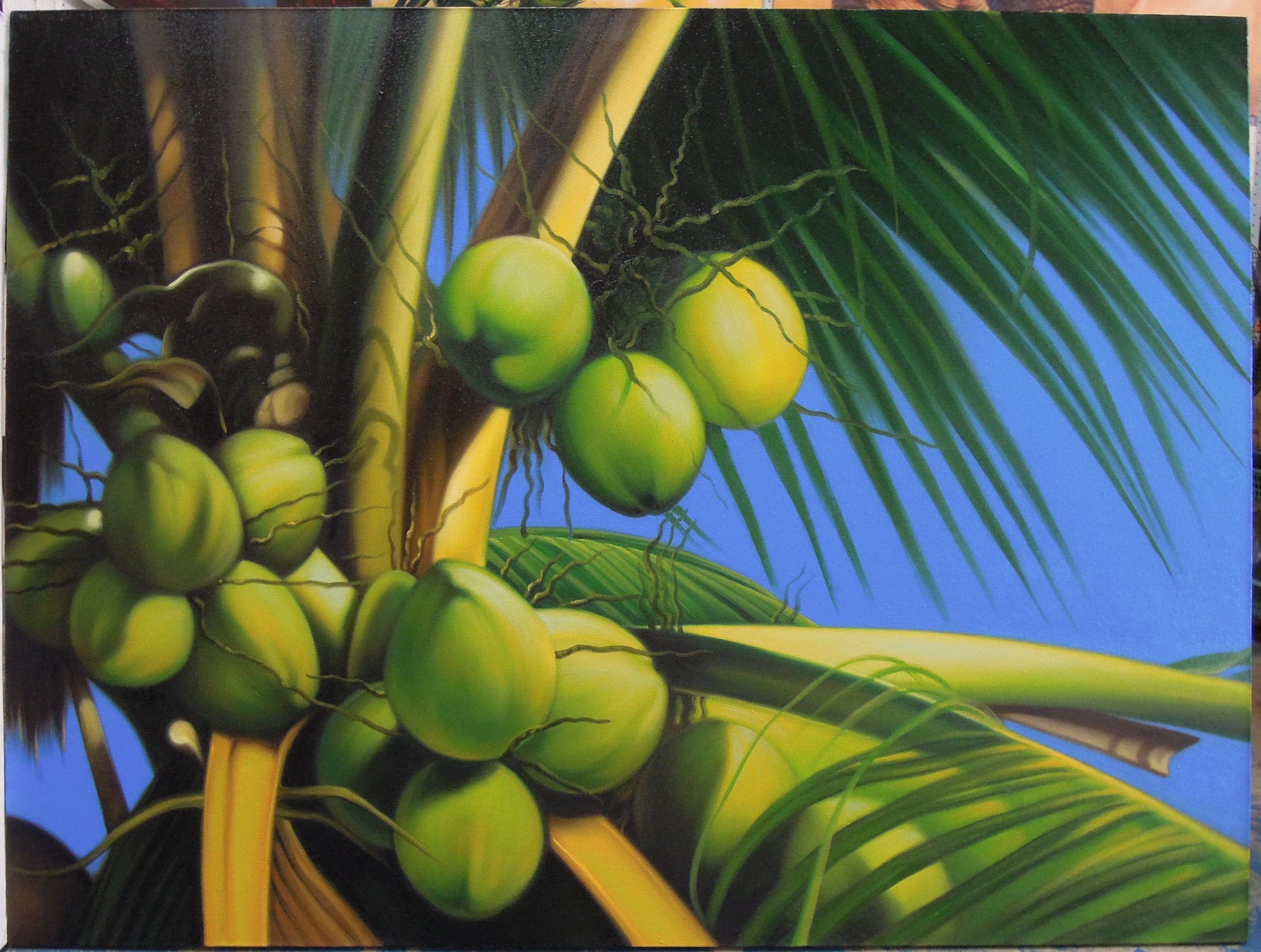 Coconut painting oil painting on canvas 90X120 cm. Etsy