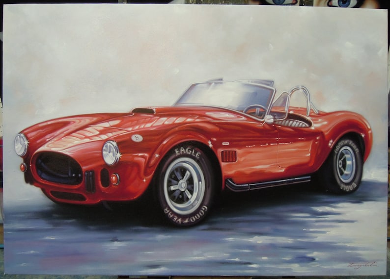 Shelby Cobra Sports Car Painting Oil Painting on Canvas 70X100 Etsy