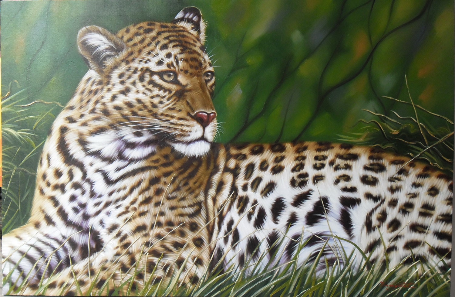 Leopard Painting Oil Painting on Canvas 80X120 Cm. Etsy