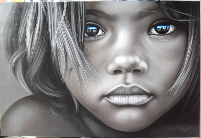 Boy Face Painting Art Work Painting Oil Painting on Canvas. Etsy