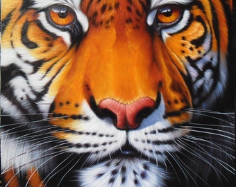 Tiger painting oil painting on canvas 100X100 cm.