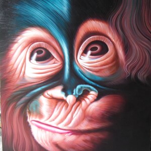 Monkey painting Art work painting oil painting on canvas.