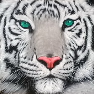 White Tiger painting Art work painting oil painting on canvas.