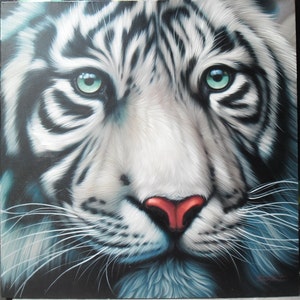 White Tiger painting Art work painting oil painting on canvas.