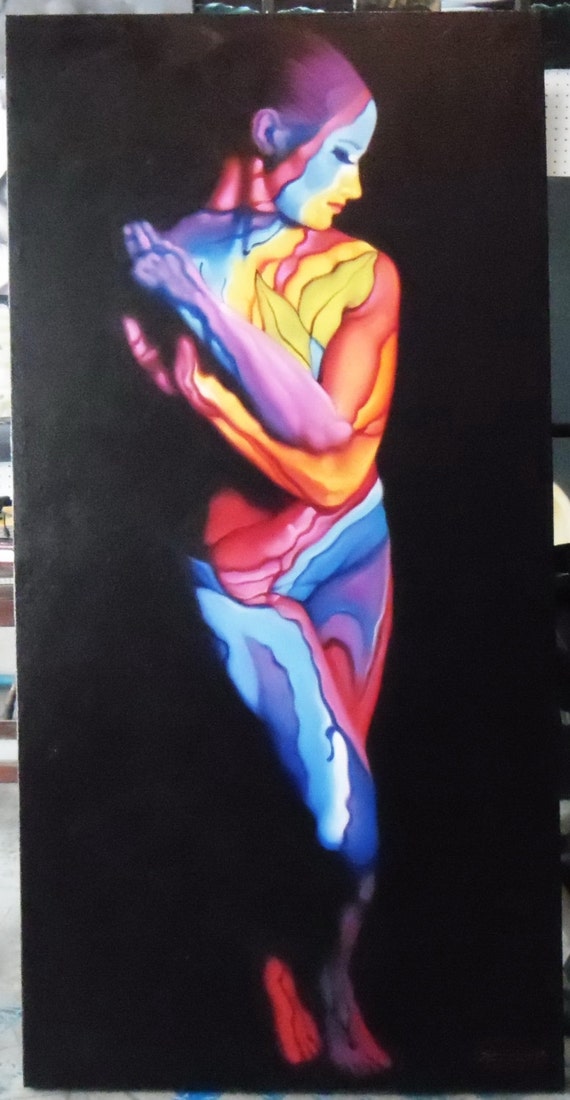 Colorful Lady Painting Oil Painting on Canvas 60X120 Cm. Etsy