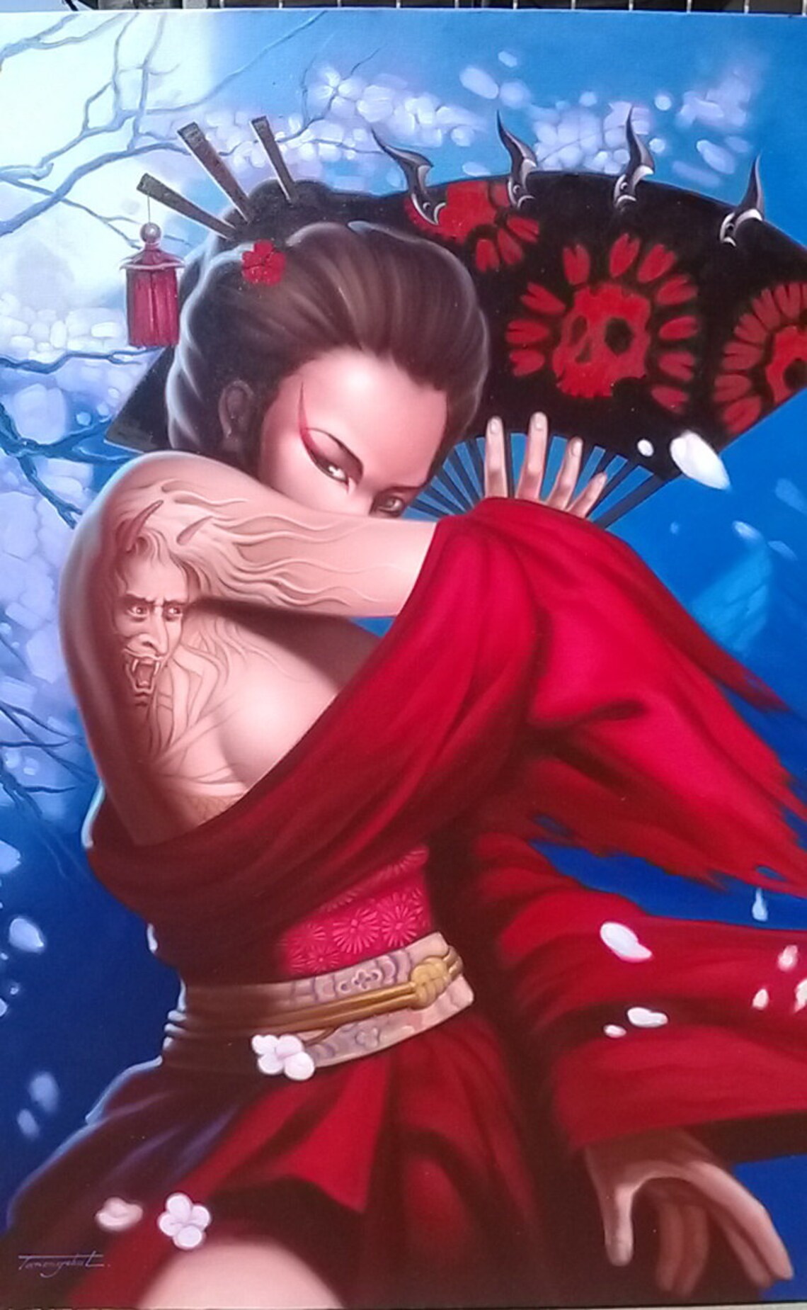Geisha Painting Art Work Painting Oil Painting on Canvas. - Etsy