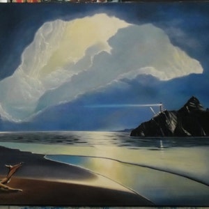 Seelandschaft Gemälde Kunst Malerei Ölmalerei auf Leinwand.