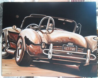 Shelby Cobra sports car painting Art work painting oil painting on canvas.