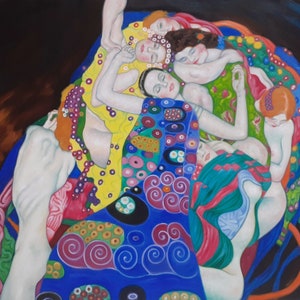 The maiden - Gustav Klimt - Reproduction painting oil painting on canvas.