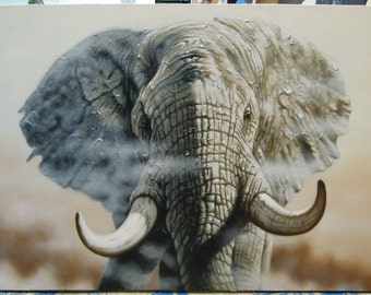 Elephant painting Art work painting oil painting on canvas.