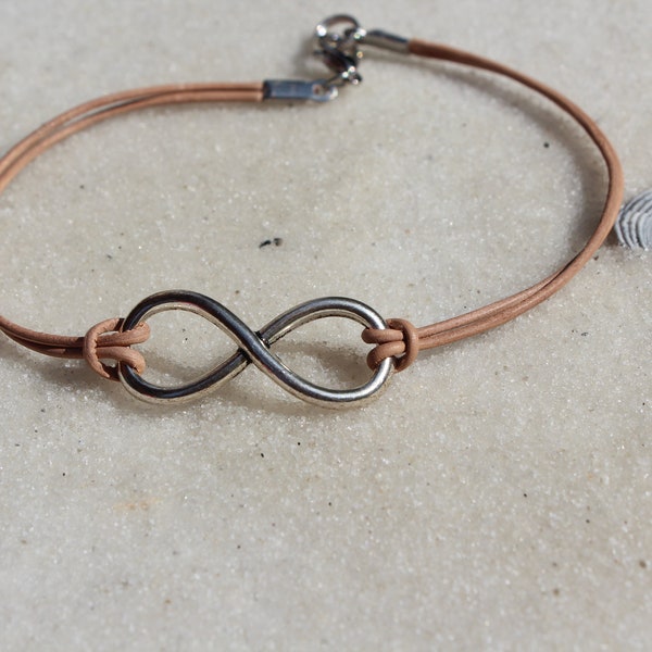 Leather Infinity Anklet
