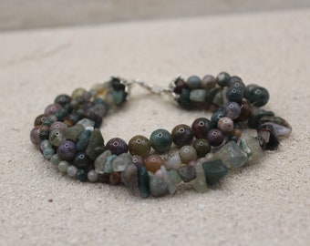 Green Beaded 4 String Bracelet