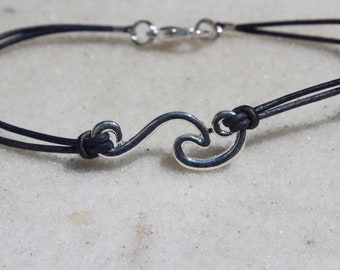 Leather Wave Anklet