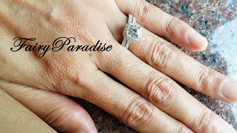 Sterling Silver Square Halo Ring 1 Carat Cushion Halo Engagement Ring Dainty Promise Ring for Her Man Made Diamond Wedding Bridal Ring