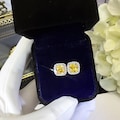 2 Carats (7 mm) Canary Yellow Cushion Cut Halo Earrings in 925 Sterling Silver with Man Made Yellow Diamond, Yellow Wedding Bridesmaids Gift product logo
