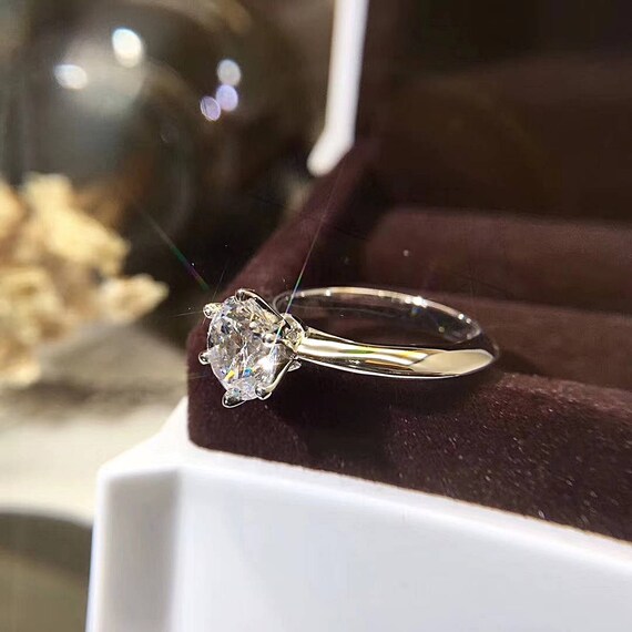 1 7 Ctw Bridal Sets Wedding Ring Set 1 Carat Round 6 Prong Etsy