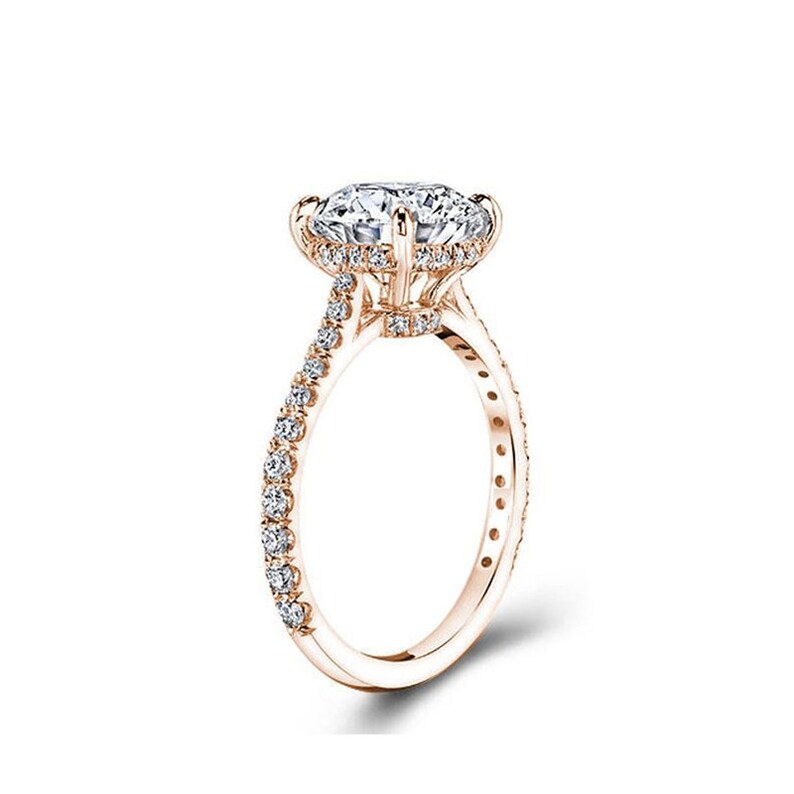 6 Carats Rectangle Cushion Cut Engagement Ring/ Wedding Ring Etsy