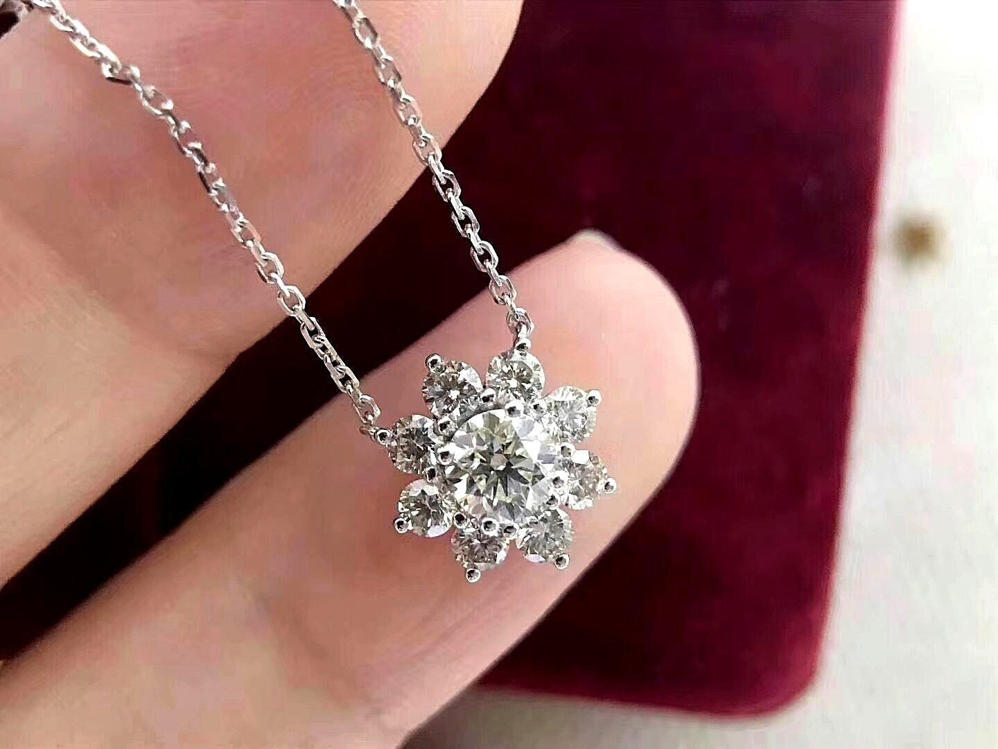 Sunflower Diamond Necklace | Sunflower Jewelry