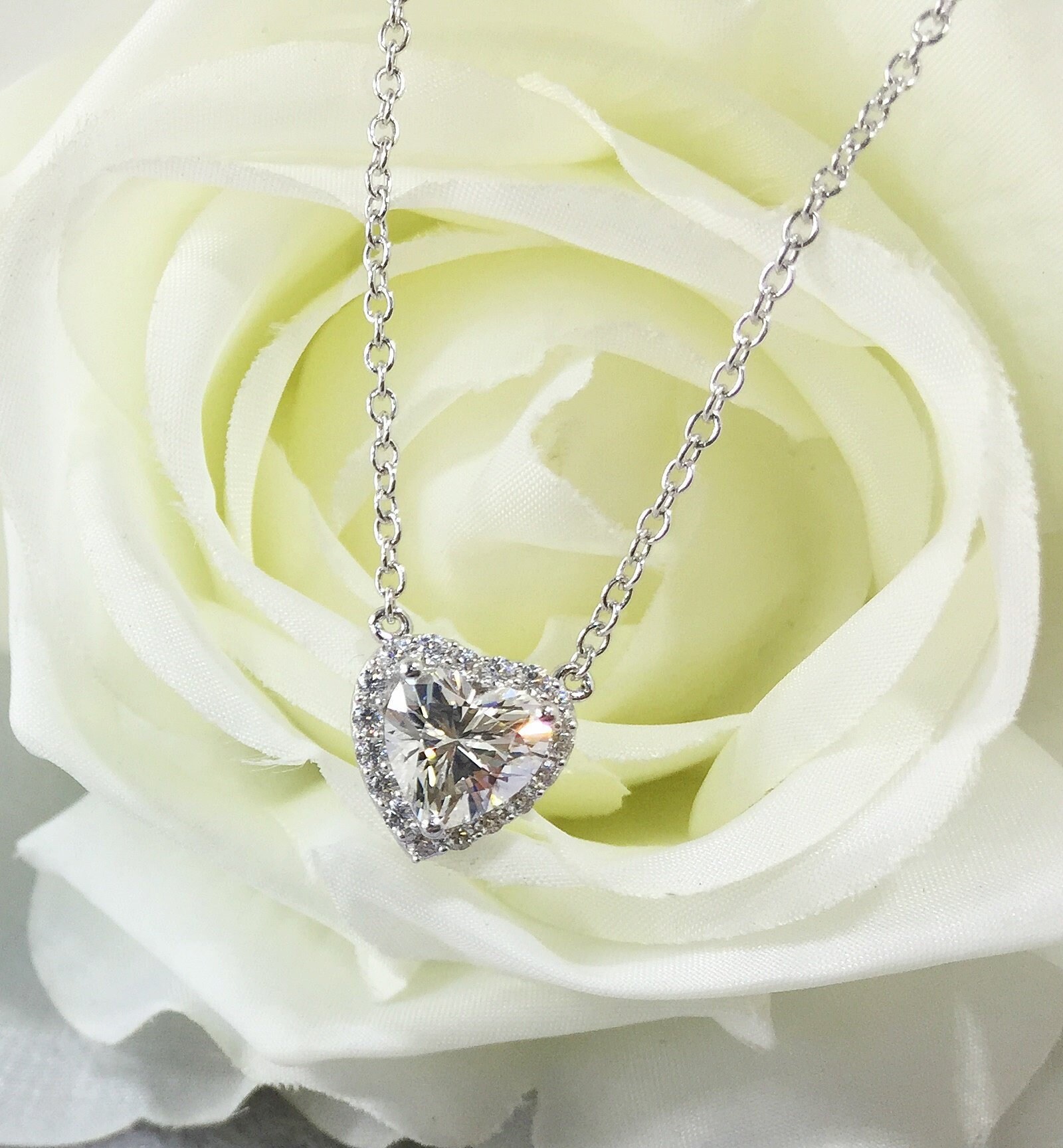 2 Carat Heart Shaped Necklace Gift for 