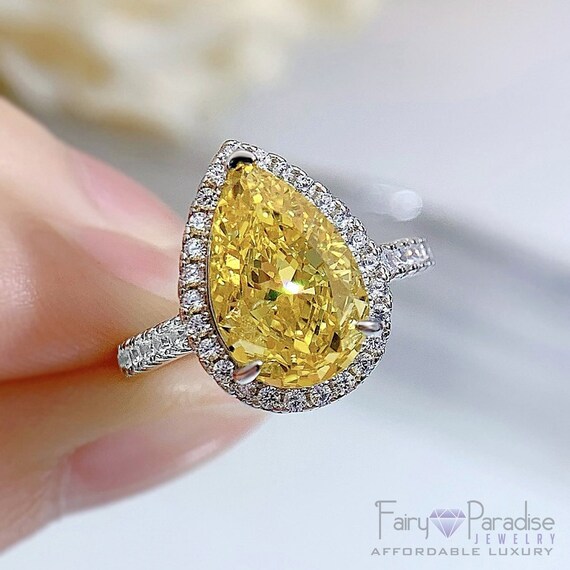3 carat canary yellow diamond ring deals