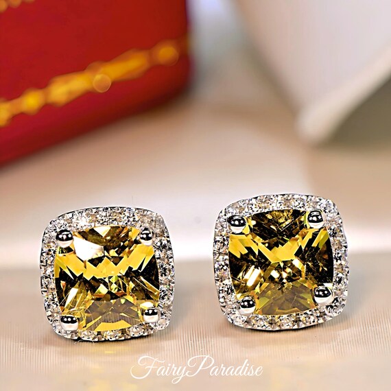 Canary yellow diamond sale earrings for sale