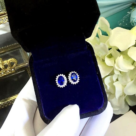Simulated sapphire shop earrings
