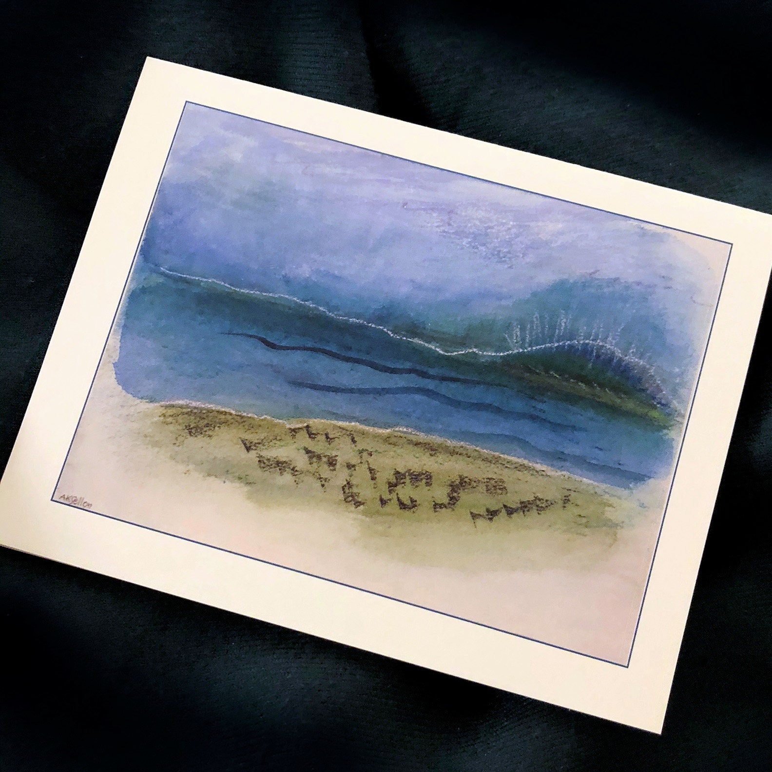 Blue Island Blue Sea Greeting Card Etsy Israel