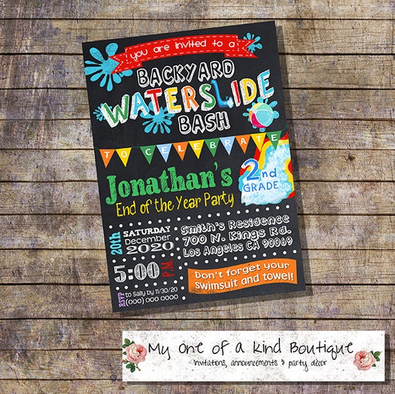 End Of School Pool Party Invitations 6