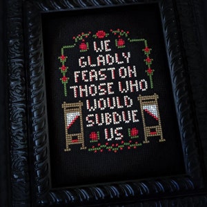 Reproductive Rights Cross Stitch Pattern / Gladly Feast / Addams Family / gothic / dark aesthetic / pro choice / feminism / creepy art
