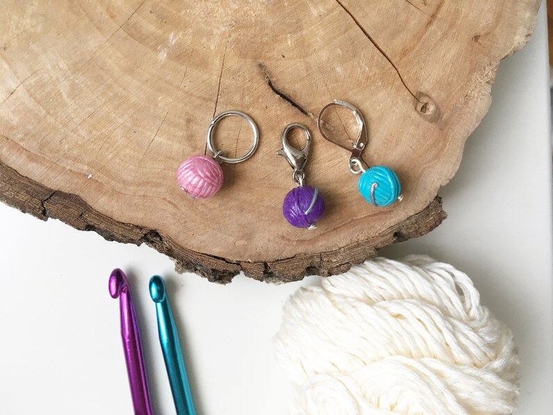 3 Position markers polymer clay yarn markers stitch markers Etsy