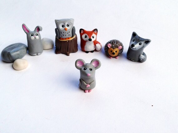 small woodland animal figurines