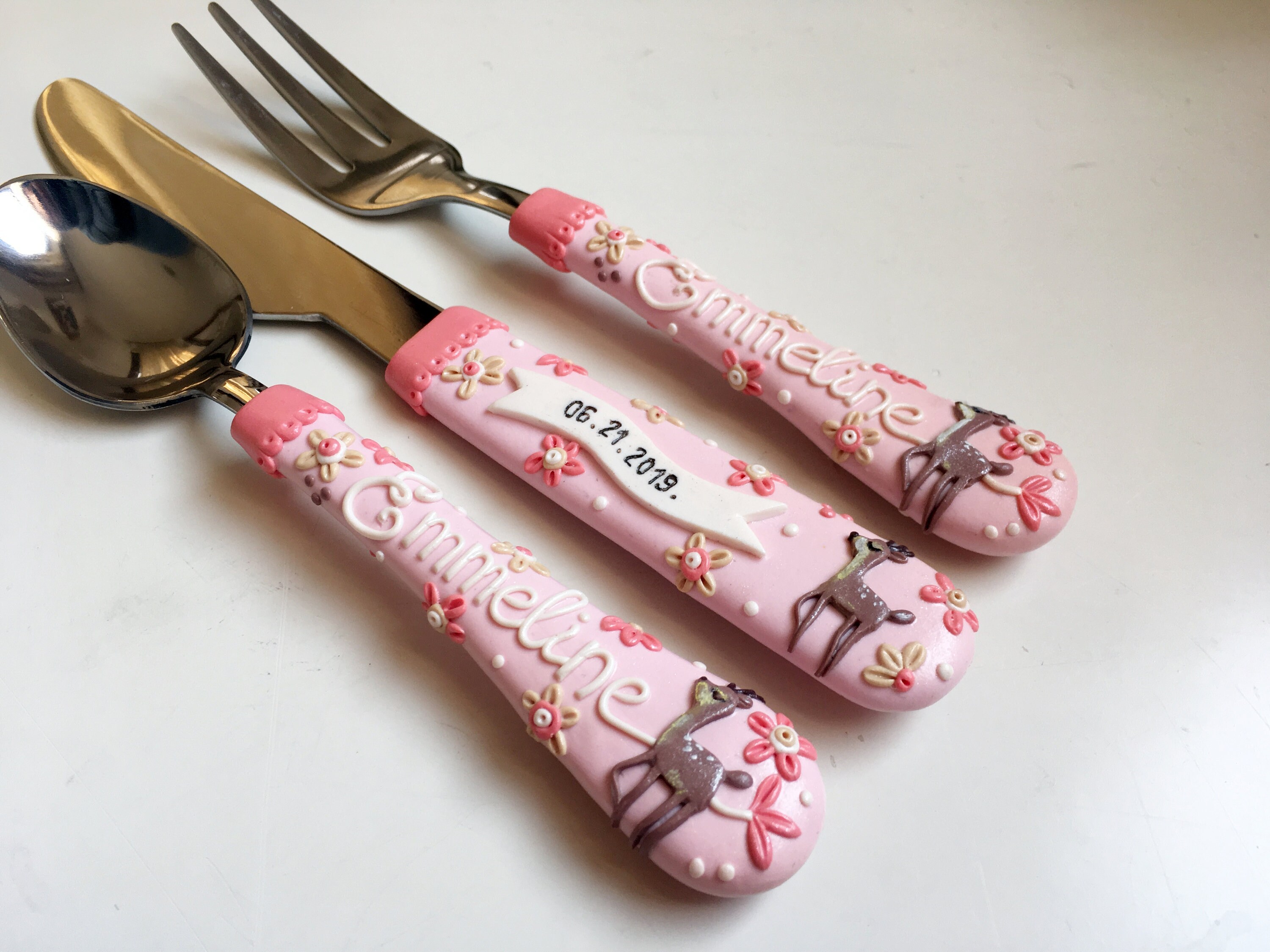 Christmas Reindeer Kids Gift for Girl Cutlery Set Children Etsy