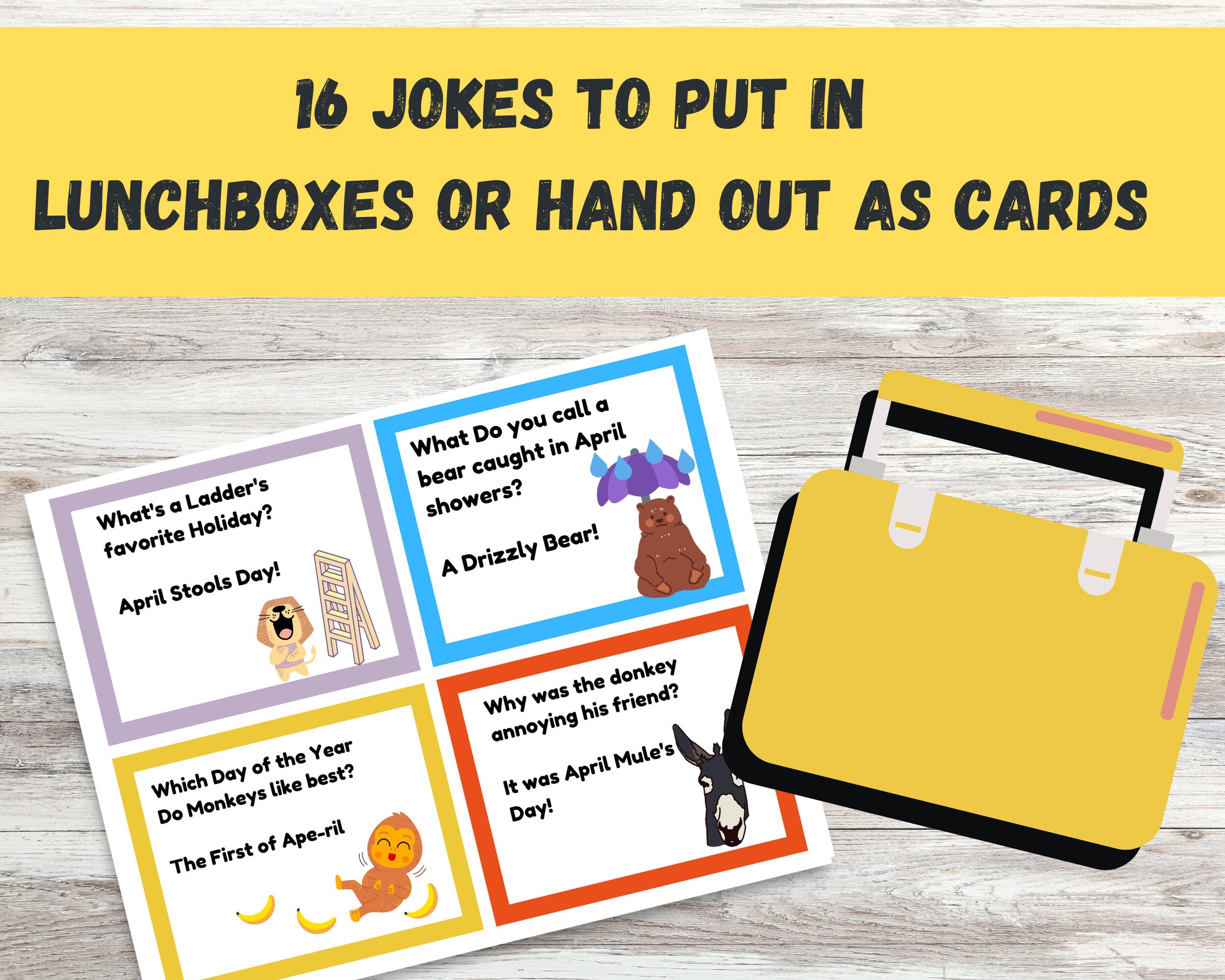 April Lunchbox Joke Cards - April Fool's - Etsy