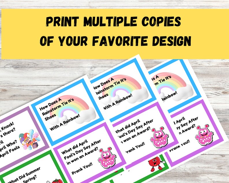 April Lunchbox Joke Cards April Fool's Etsy