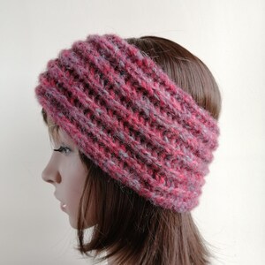 Pure Wool Earwarmer Headband. Merino and Mohair Wool Blend, Chunky Knit Earwarmer Headband. Handmade, Knitted Warm Winter Earwarmer Headband