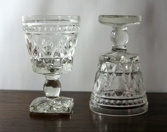 Gothic Goblets • Park Lane • Colony Glass • 1960s Stemware • Two (2) • Small • Wine Glasses • Vintage Glassware • American Glass • 1