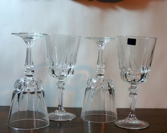 French Wine Glasses • Lady Victoria |Chantelle • Cristal D'Arques • 1970s • Large Water Goblets • Stemware Glassware • France • Original Box