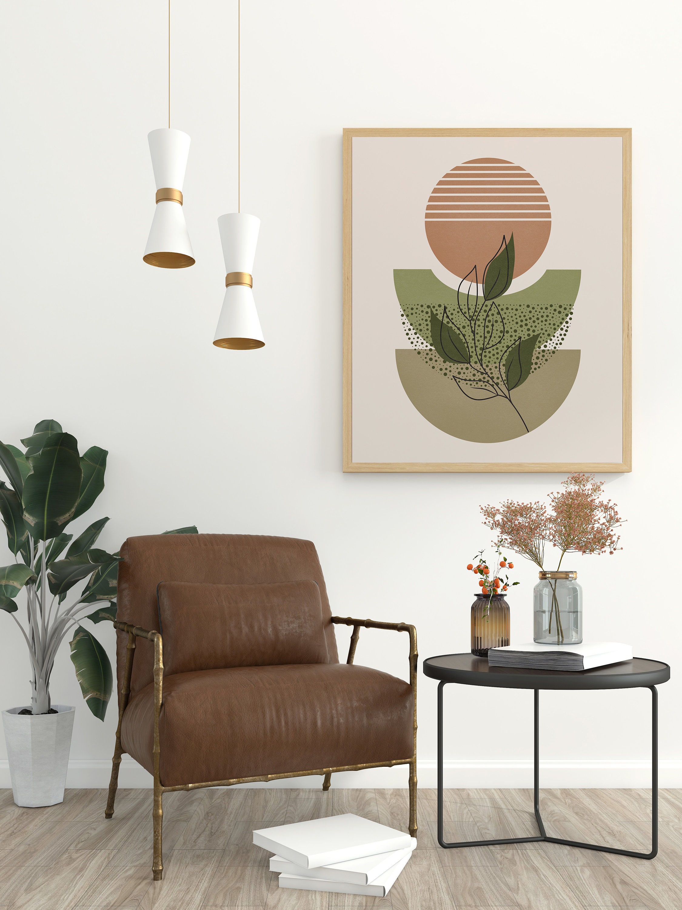 Boho Art Set of 5 Prints Boho Wall Art Abstract Gallery Wall Etsy