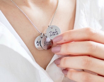 Personalized Name Necklace - Childs Name - Hand Stamped Name - Gift Idea for Mom - Mom Jewelry - Grandma Gift - Mother's Day - Engraved