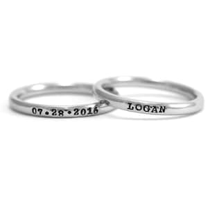 Personalisierter Stapelring: 2 mm Edelstahl mit individueller Gravur
