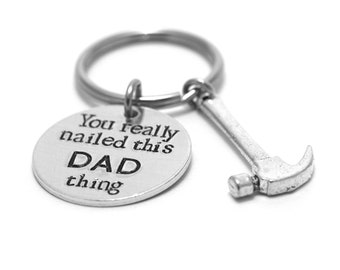 Stamped Dad Keychain - Gift for Him - Step Dad Gift - Funny Dad Quote - Dad Quotes - Father's Day Gift - New Dad - Father's Day - Nailed It