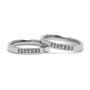 Schwester Geschenk - Schwester Ringe - Personalisierter 3 mm Gestempelt Ring - Ring mit Gravur - Schwestern Schmuck - Beste Freunde - Kleine Schwester - Große Schwester