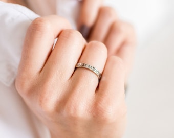 Personalized Stainless Steel Stamped Ring - 3mm Engraved Band