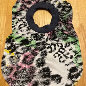 1 Infant Bib 11" neck Pull Over Head T-Shirt special needs drool cotton polyester animal print