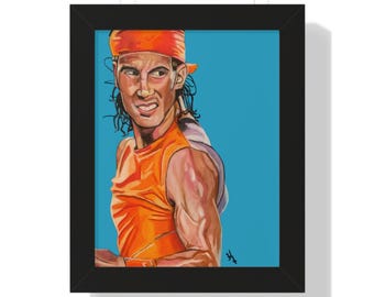 Ingelijste verticale Rafa Nadal-poster