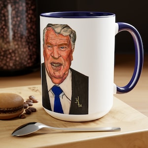 15oz Ceramic Coach John Madden Mug | NFL Legend Coffee Cup | Perfect Gift for Football Fans