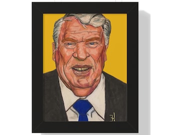 Ingelijste verticale John Madden-poster