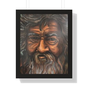 Framed Vertical Mountain Man Poster
